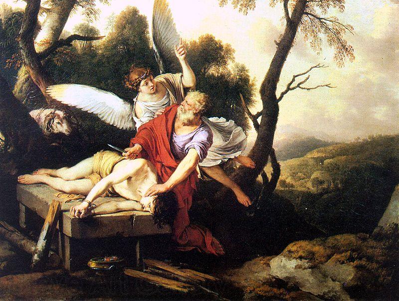 Laurent de la Hyre Abraham Sacrificing Isaac Norge oil painting art